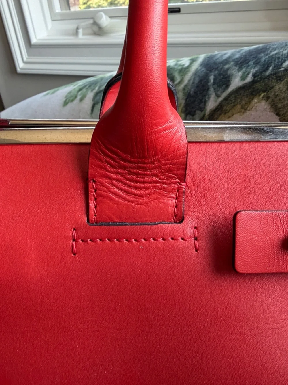 CNC Costume National Red Leather Top-Handle Satchel